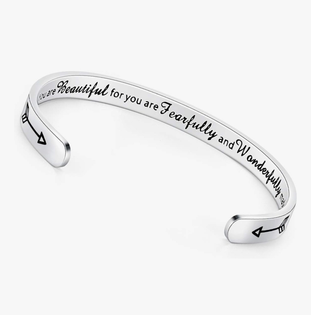 Silver Inspirational Cuff Bracelet
